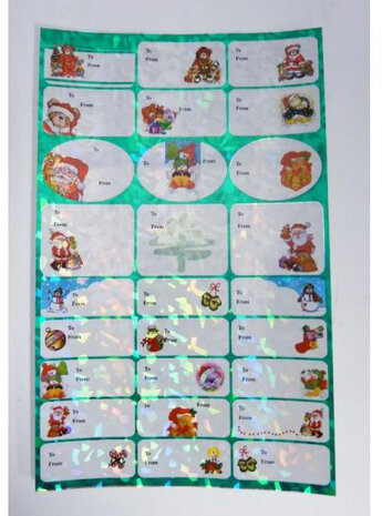 cadeau-etiketten kerst 7 x 3,5 cm papier/vinyl 27-delig