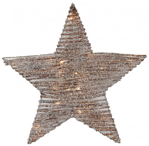kerstster Valera led 30 x 10 cm staal wit/bruin