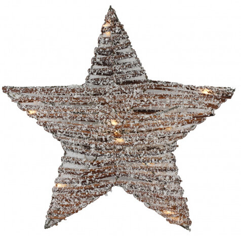 kerstster Valera led 40 x 10 cm staal wit/bruin