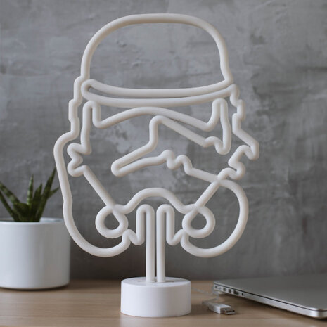 neonlamp Stormtrooper met usb-aansluiting wit