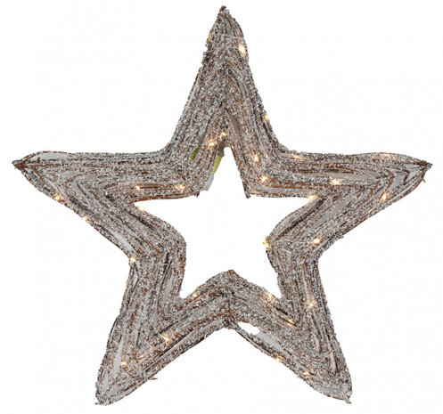 kerstster Valera led 59 x 6 cm staal wit/bruin