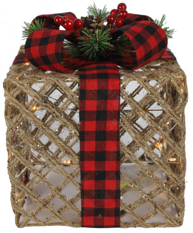 kerstcadeau Allison led 25,5 x 30,5 cm staal bruin