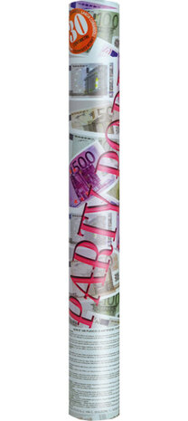 partypopper Euro 7-8 meter 30 cm karton wit/paars