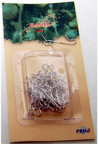 kerstbalhaakjes 4 cm staal zilver 50 stuks