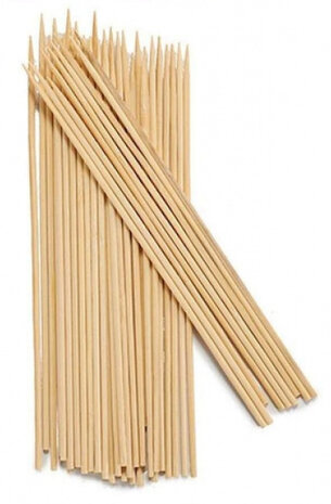 sat&eacute;prikkers 15 cm bamboe bruin 85 stuks