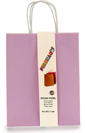 cadeautas 37 x 21 cm papier paars 2 stuks