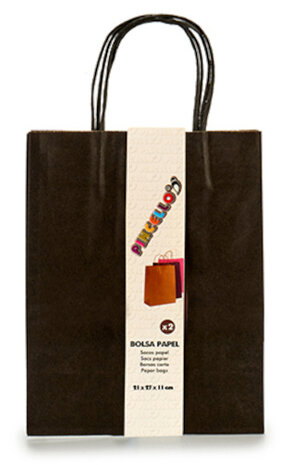cadeautas 43 x 25,5 cm papier zwart 2 stuks