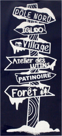 raamsticker Franse wegwijzer 23 x 49 cm wit