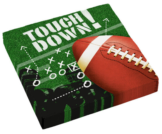 servetten Touchdown! jongens 33 x 33 cm papier 16 stuks