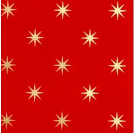 cadeaupapier Classic X-mas 150 x 70 cm rood/goud