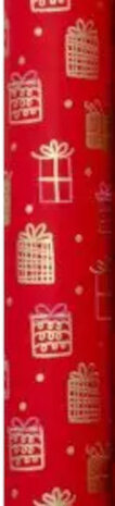 cadeaupapier Classic X-mas 150 x 70 cm rood/goud/roze