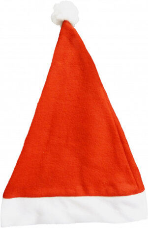 kerstmuts 40 cm katoen rood/wit one-size