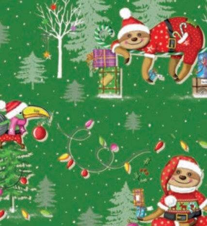 cadeaupapier Bambini 200 x 70 cm groen/rood