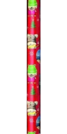 cadeaupapier Bambini 200 x 70 cm rood/goud/groen