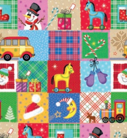 cadeaupapier Bambini 200 x 70 cm groen/goud/bruin