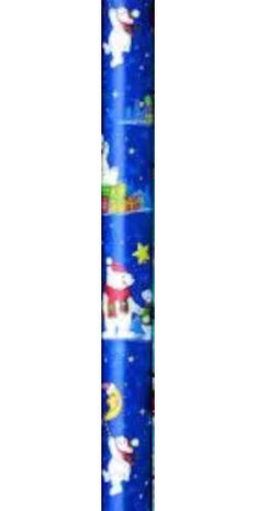 cadeaupapier Bambini 200 x 70 cm blauw/wit