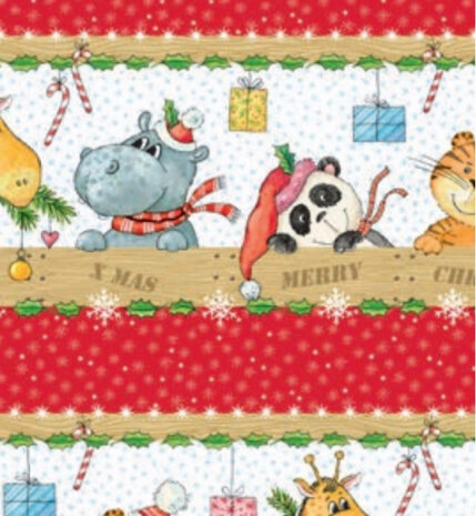cadeaupapier Bambini 200 x 70 cm rood/wit/groen