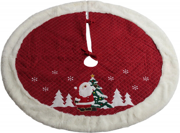 boomkleed Kerstman 90 cm katoen rood/wit