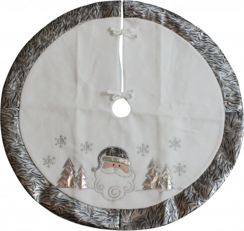 boomkleed Santa 90 cm polykatoen wit/zilver