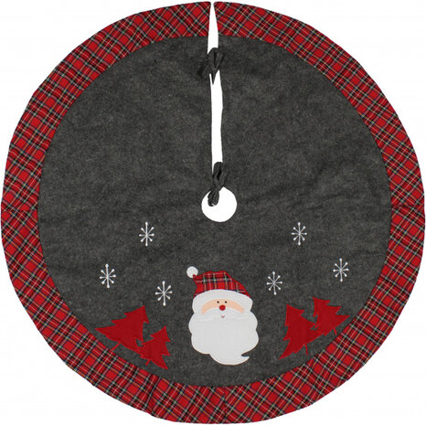 boomkleed Kerstman 90 cm polykatoen rood/grijs