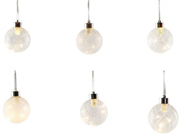 kerstballen verlicht led 8 cm glas parelmoer