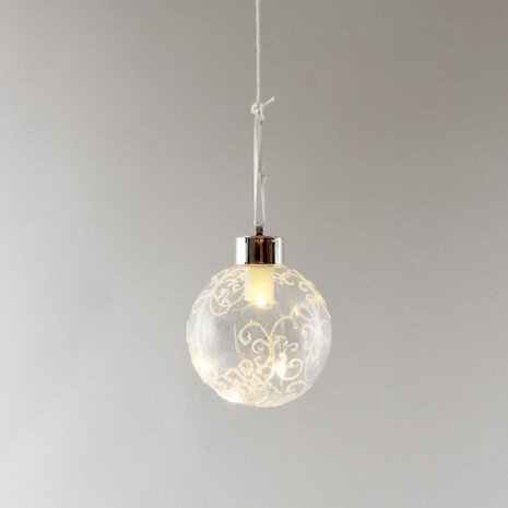 kerstballen verlicht led 8 cm glas parelmoer