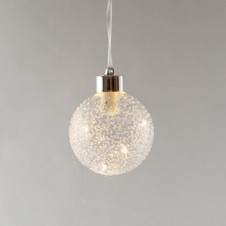 kerstballen verlicht led 8 cm glas parelmoer