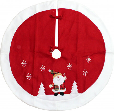 boomkleed Kerstman 90 cm polyester wit/rood