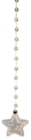 kersthanger ster led 15 x 300 cm glas zilver/wit