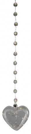 kersthanger hart led 13 x 500 cm glas zilver