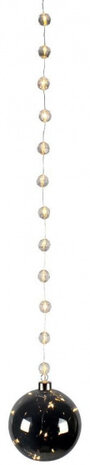 kersthanger kerstbal led 13 x 1300 cm glas grijs