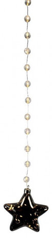kersthanger ster led 10 x 200 cm glas grijs