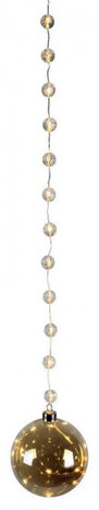 kersthanger kerstbal led 12 x 1300 cm glas goud