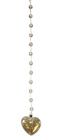 kersthanger hart led 12 x 400 cm glas goud