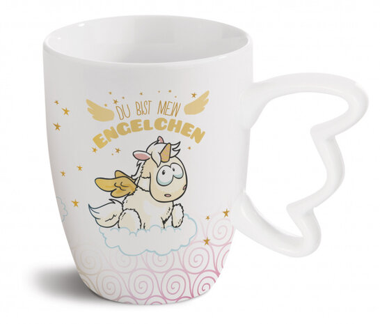 mok Unicorn Angel 310 ml porselein wit/goud