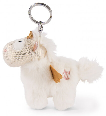 sleutelhanger Unicorn Angel 10 cm pluche beige/roze