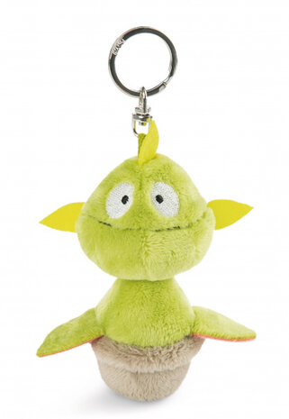 sleutelhanger Gisela junior 10 cm pluche/staal groen