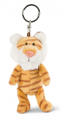 sleutelhanger Tiger-Lilly junior 10 cm pluche/staal bruin