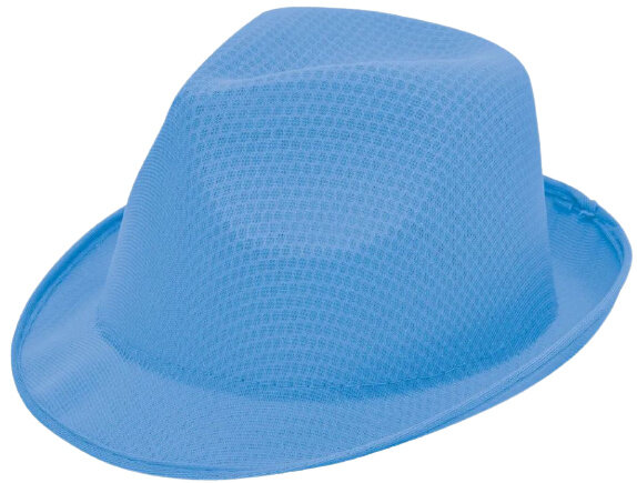 hoed Maffia 58 cm polyester lichtblauw