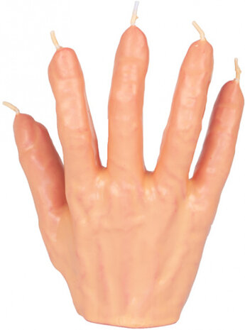 halloweenkaars hand 16 x 5 cm wax lichtroze