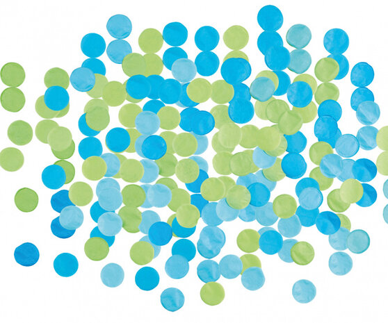 confetti 20 gram papier blauw/groen