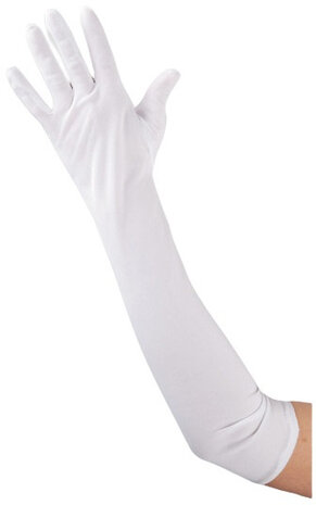 handschoenen 50 cm katoen wit one-size