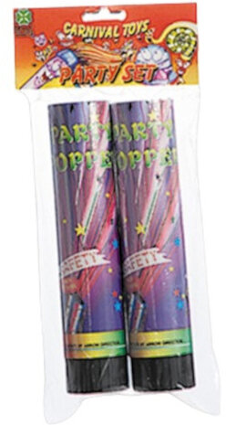 partypopper 21 cm folie 2 stuks