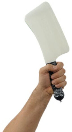 hakmes fluoriserend junior 45 cm zwart/wit
