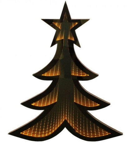 spiegelverlichting kerstboom led 50 x 60 cm geel/zwart