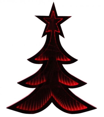 spiegelverlichting kerstboom led 50 x 60 cm rood/zwart