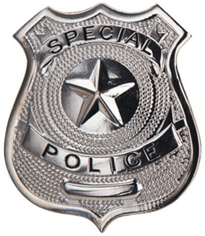 politiebadge Special Police 7 cm zilver