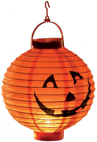 lampion pompoen 20 cm papier oranje/zwart