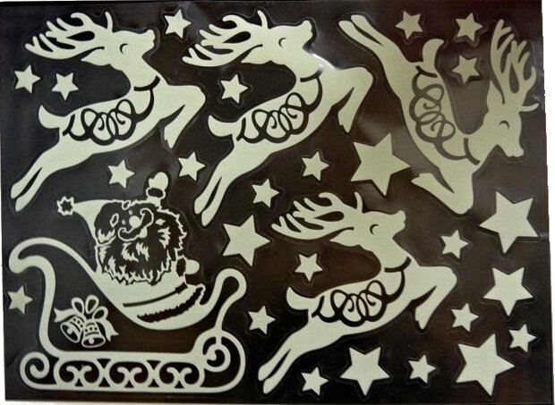 raamstickers glow in the dark 40 x 29,5 cm wit 30-delig