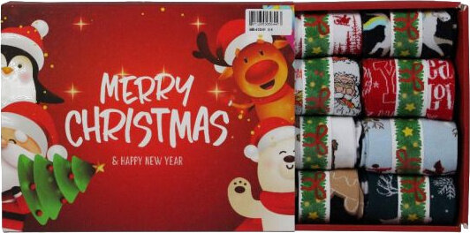 kerstsokken Merry Christmas katoen rood one-size 12-delig